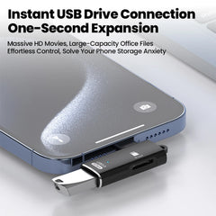 USB 3.0 Type-C 2-in-1 TF Card Reader Adapter with USB Port