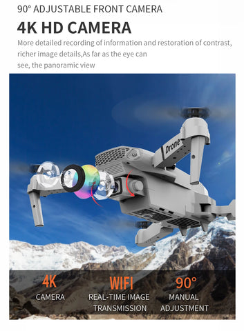 Professional Drone 4k wide-angle HD camera | WiFi fpv height Hold Foldable RC quadrotor helicopter Camera-free children's toys