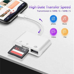 Lightning SD & TF Card Reader Adapter | All-in-1 Memory Card Reader