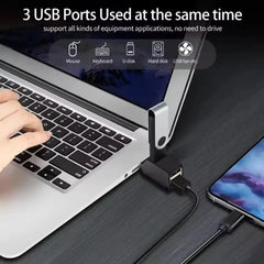 3-Port USB 3.0 Hub USB-A Splitter Adapter High-Speed Data Transfer Mini Expansion Hub