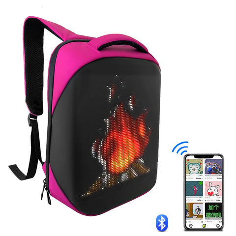 Smart Led Pixel Backpack Advertising Light | Waterproof Backpack Outdoor Climb Bag Walking Billboard Led Screen Panel School Bags