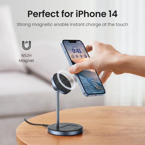 Magnetic Wireless Charger Stand | 20W Max 2-in-1 Charging Stand For iPhone 15 14 Pro Max/iPhone 13/AirPods Fast Charger
