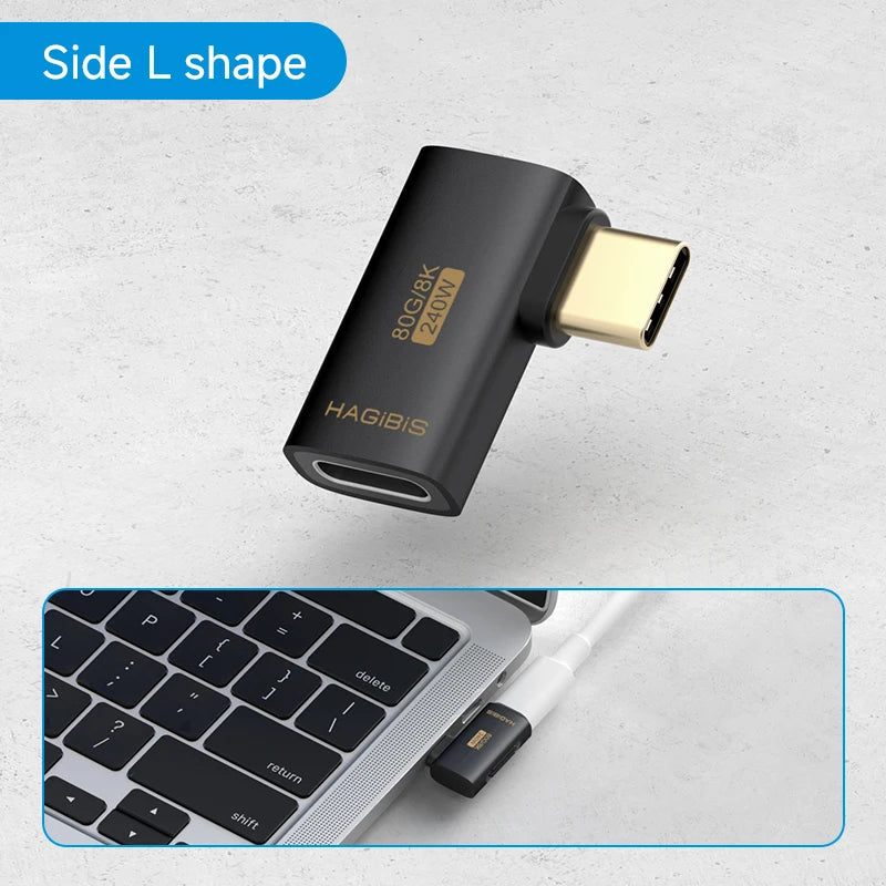 USB-C to USB-C USB4 Adapter 80Gbps, 240W PD3.1 & 8K@60Hz