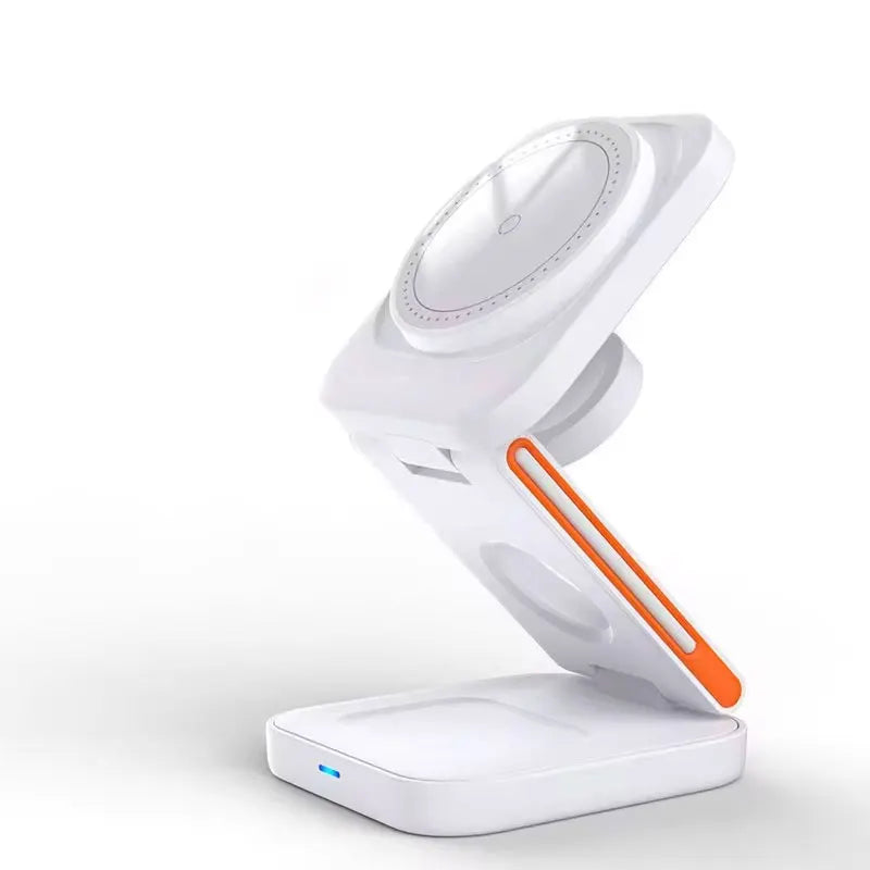 3 in 1 Foldable Magnetic Wireless Charger Stand 15W for iPhone 12-17, Apple Watch & AirPods