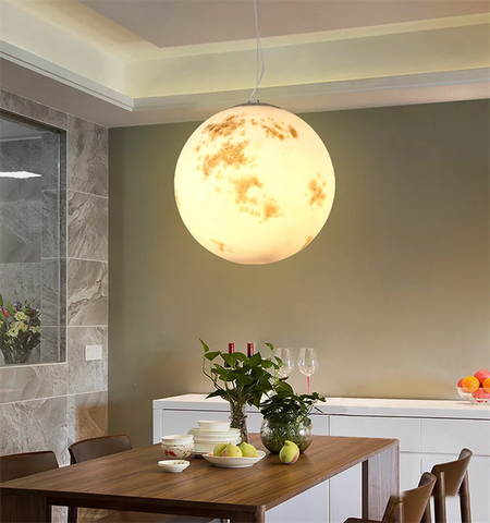 Nordic Modern Creative Full Moon Chandelier Retro Personality Art Ball   Home Decoration Lamps