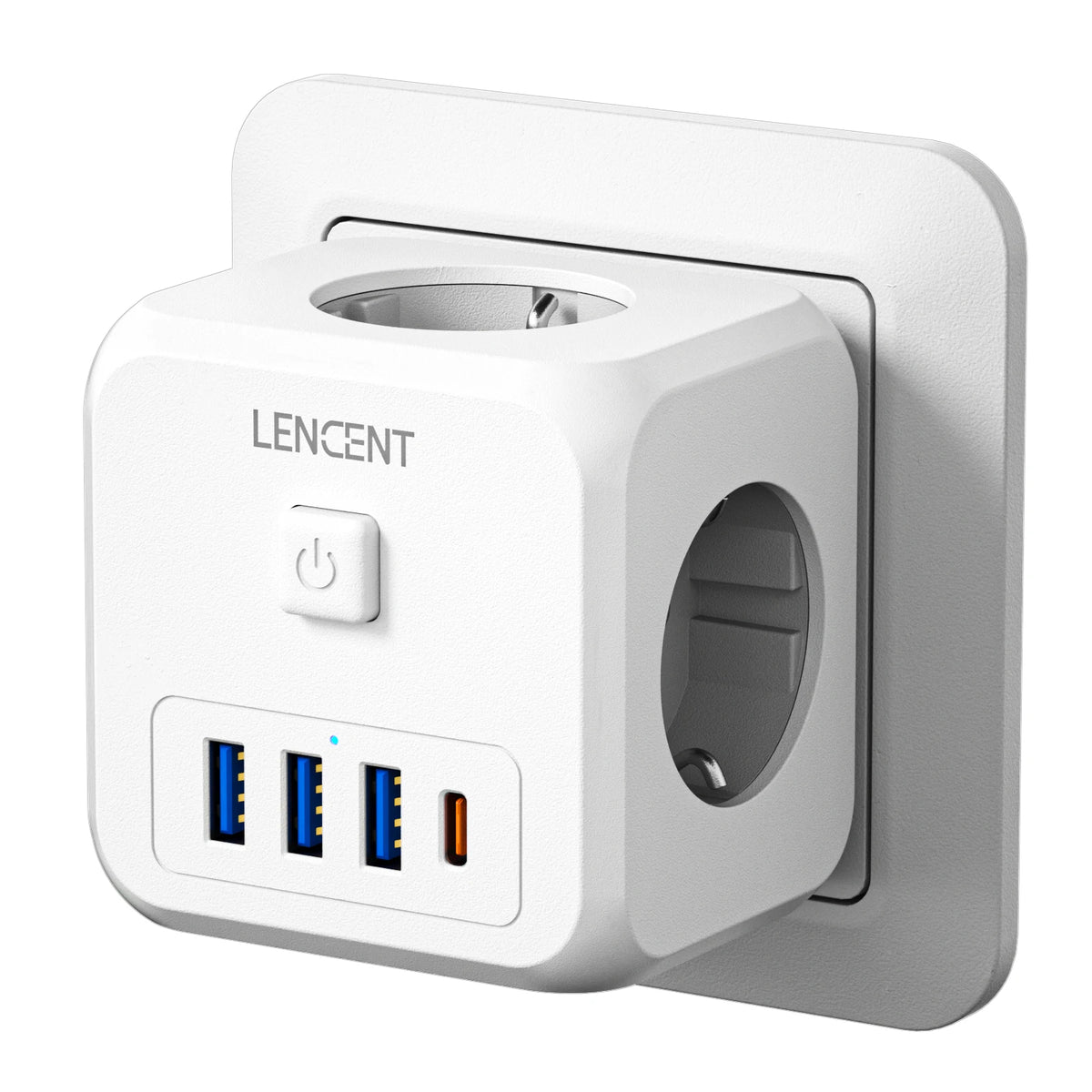 7-in-1 EU Power Strip Cube with USB-C PD 35W & QC 3.0 Fast Charging