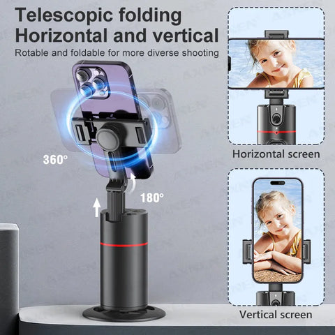 360 Rotation Gimbal Stabilizer | Follow-up Selfie Desktop Face Tracking Gimbal for Tiktok Smartphone Live,with Remote Shutter