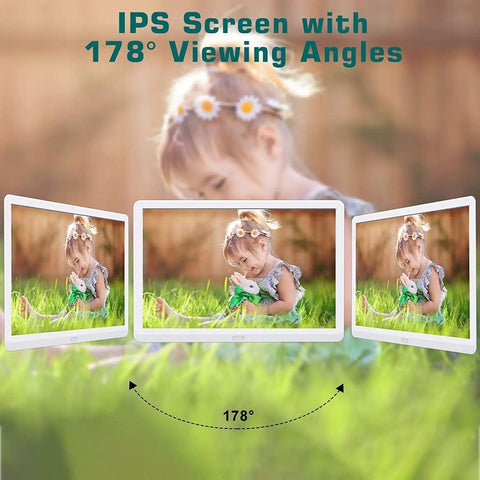 10"Digital Picture Photo Frame | IPS Full-View Screen Photo Album 1280*800 Clock Calendar Video Player