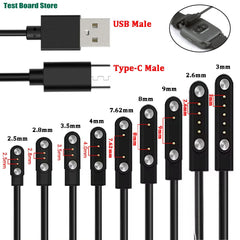 Universal Magnetic USB Charging Cable 2-Pin & 4-Pin Charger Adapter for Smartwatch, Beauty Devices & Small Electronics