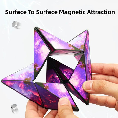 3D Dreamy Changeable Magnetic Magic Square | Infinite Flipping Geometry Puzzle Game Antistress Fidget Toy Children Birthday Gift
