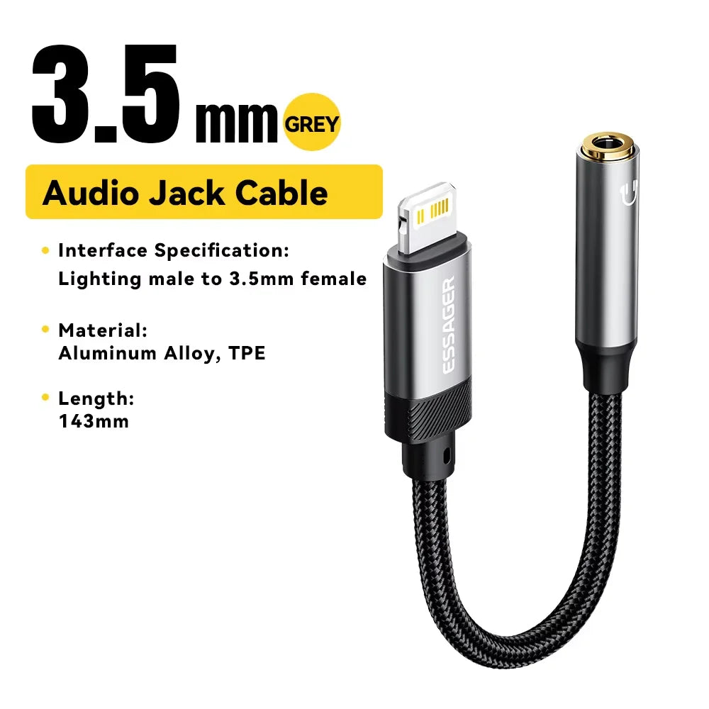 USB Type-C to 3.5mm AUX Headphone Adapter | Aluminum Alloy Audio Converter
