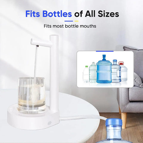 Desktop Water Bottle Dispenser | Automatic Smart Electric Water Dispensers for 5 Gallon & Universal Bottles USB Charging 7 Levels