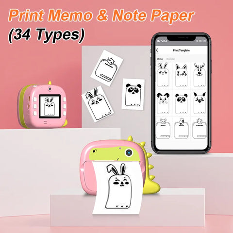 WIFI Supported Child Instant Photo Camera | Paper Shoot Camera Thermal Printing Camera Girl's Christmas Gift Kid Camera Toys with 32 GB Card