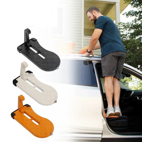 Foldable Car Roof Rack Step Car Door Step | Universal Latch Hook Auxiliary Walking Car Foot Pedal Aluminium Alloy Safety Hammer