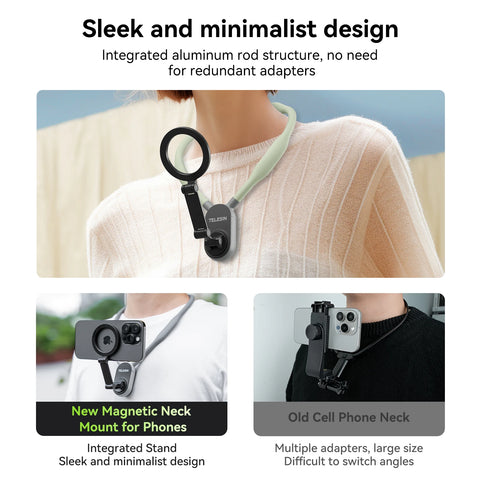 Silicone Magnetic Neck Mount | Quick Release Hold for iPhone 15 14 13 12 11 10 SAMSUNG HUAWEI XIAOMI Phone Accessories