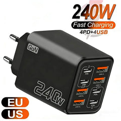 150W 6-Port USB Fast Charger Wall Adapter | Multi Device Charging Station