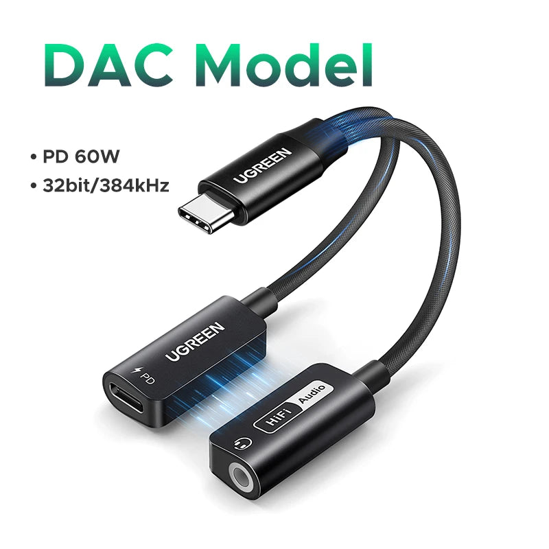 USB Type-C to 3.5mm AUX Audio & Charger Adapter | Male-Female