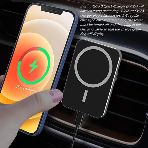 100W Magnetic Wireless Car Charger | Vent Mount for MagSafe Case iPhone 13/13 Pro Max/14/12 Pro Max Mini Magnet Phone Holder Stand
