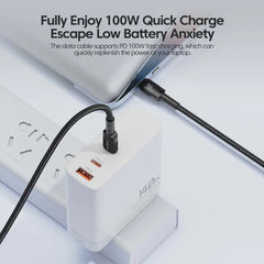 100W USB Type-C to Type-C PD 3.0 & Quick Charge 4.0 Fast Charging Cable 5A Braided Data Cable