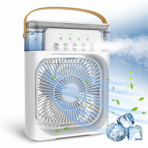 Portable Fan Air Conditioners USB Electric Fan | LED Night Light Water Mist Fun 3 In 1 Air Humidifie For Home