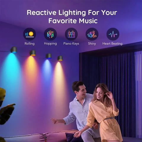 WIFI Smart Wall Music Sync Home| Decor WiFi Wall Lights Multi-Color Wall Lights Smart Color Changing Table Lamp