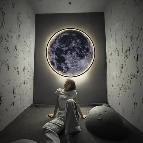 Moon Wall Lamp LED Night Light Background Wall Lights |  Bedroom Decoration Indoor Home Decor For Bedside Lamp Kids Gift Moon Light