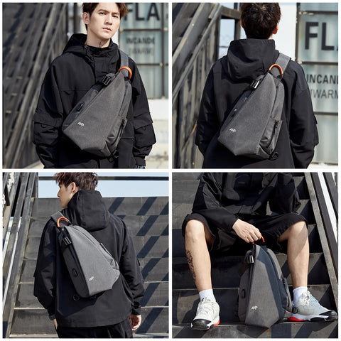 Anti-Theft Crossbody Sling Bag for Men Women | Small Backpack One Shoulder Bag, Chest Bag Sling Backpack for Hiking Biking Travel