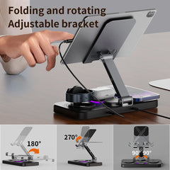 4-in-1 Foldable 15W Magnetic Wireless Charging Station for iPhone, Smartwatch & Earbuds