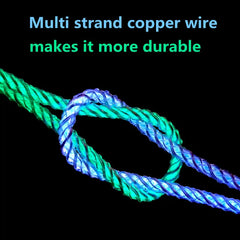 66W RGB LED Fast Charging USB-C Cable – 6A Braided Data Sync Cable with 480Mbps Transfer & Gradient Light
