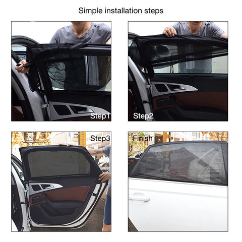 2PCS Sedan/SUV Car Sun Shade Styling Accessories | Auto UV Protect Curtain Side Window Sunshade Mesh Sun Visor Protection Films