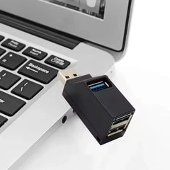 3-Port USB 3.0 Hub USB-A Splitter Adapter High-Speed Data Transfer Mini Expansion Hub