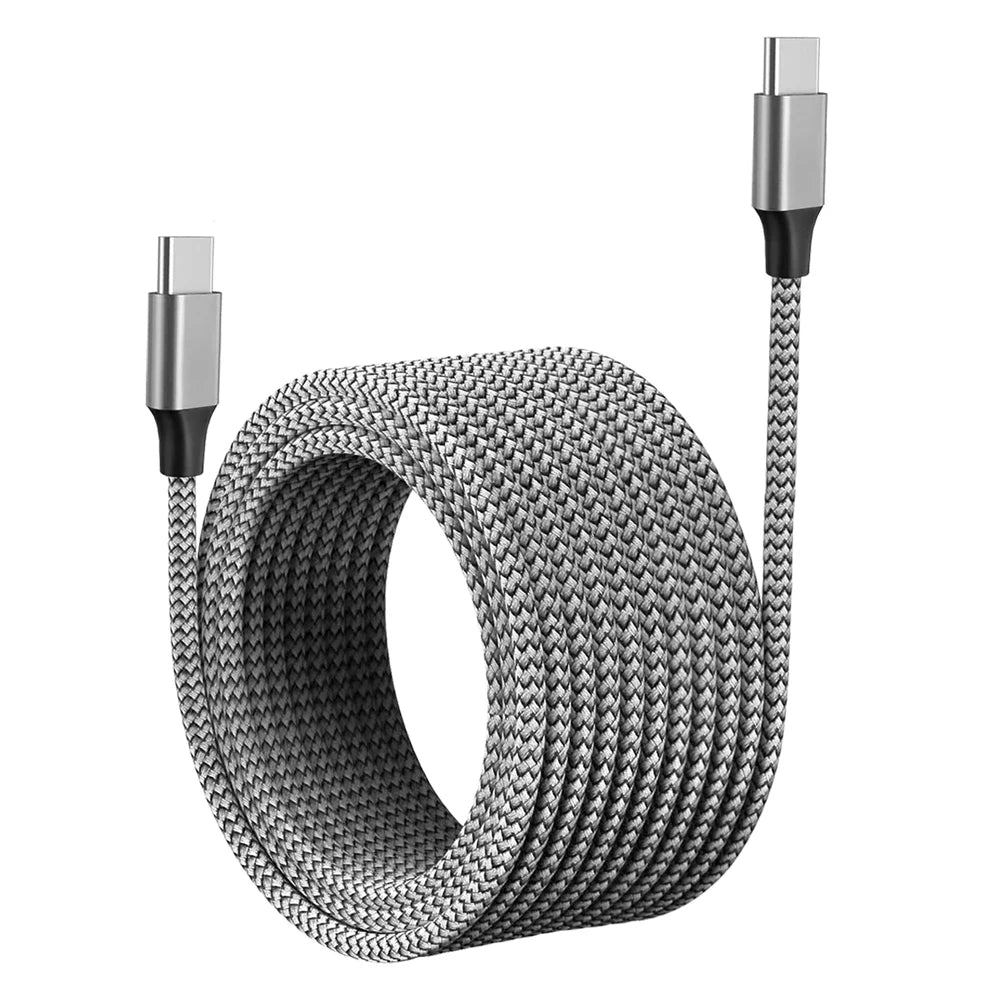 60W PD USB-C to USB-C Fast Charging Cable Nylon Braided Data Sync Cord 1M 2M 3M 5M 8M