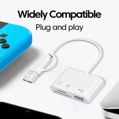 USB Type-C All-in-One SD & TF Memory Card Reader External Multi Card Adapter