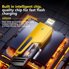 4 in 1 Fast Charging Data Cable PD 27W & 65W USB Type-C Multi-Port Charging Cable for iPhone 15, Samsung, Xiaomi, Huawei & iPad