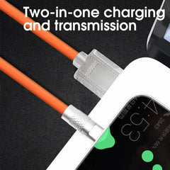 120W 6A USB-A to USB-C Liquid Silicone Fast Charging Cable with Smart Chip & Charging Indicator