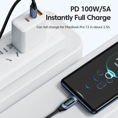 100W USB Type-C to Type-C PD Fast Charging Cable with Digital Display & 5A E-Marker Chip