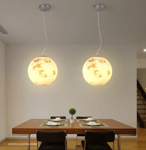 Nordic Modern Creative Full Moon Chandelier Retro Personality Art Ball   Home Decoration Lamps