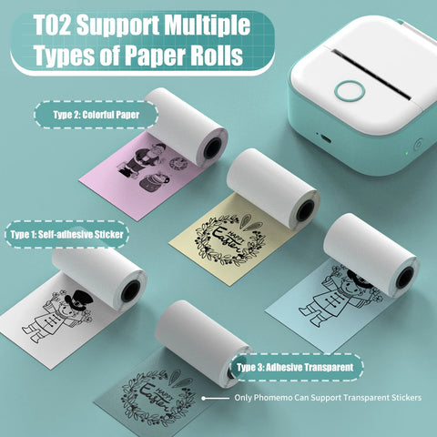 Handheld Portable Printers | Mini Wireless Thermal Pocket Printer Self-adhesive Stickers Use for DIY,Journal Sticker