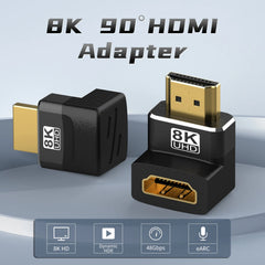 HDMI 2.1 Right Angle Adapter 90°/270° | 8K 60Hz 48Gbps Male to Female HDMI Connector