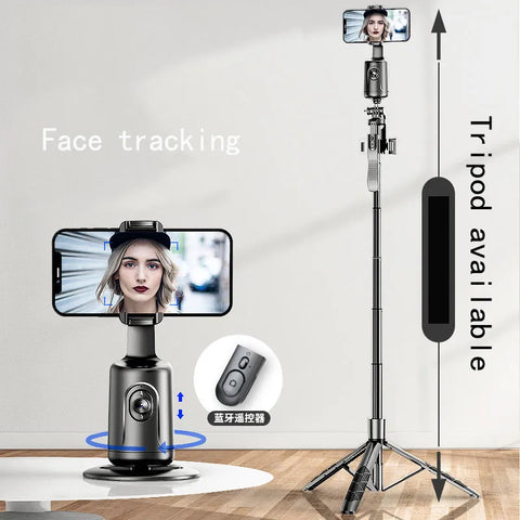 360° Auto Face Tracking Gimbal Stabilizer | Auto AI Smart Gimbal Tripod Phone Holder Photography For Tiktok Live video Vlog
