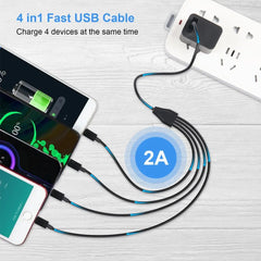 4 in 1 USB-A & USB-C to Type-C/Micro USB Short Charging Cable 5V Multi Charging Splitter Adapter