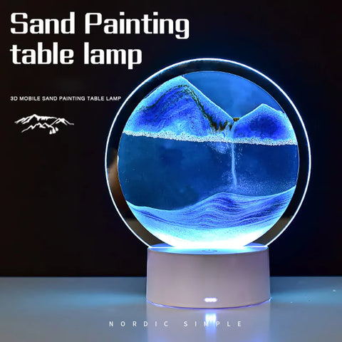 LED RGB Sandscape Lamp 3D Moving Sand | Art Frame Night Light with 16 Colors Hourglass Light 3D Deep Sea Display with Remote