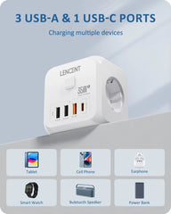 7-in-1 EU Power Strip Cube with USB-C PD 35W & QC 3.0 Fast Charging