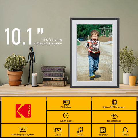 Kodak 10 Inch Smart WiFi Digital Picture Frame |  800*1280 HD Touch Screen With Magnetic Bracket,Supports Type-c power supply