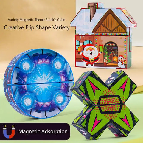 3D Magical Cube Infinity Magnet Fidget | Transformation Toy Kids Geometric Puzzle Cubes For Spatial Thinking Training Gift