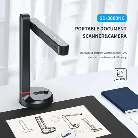 Book Scanner | Autofocus Document Scanner Max A4 A3 Size with Smart OCR Led Table Desk Lamp for Family Home Office